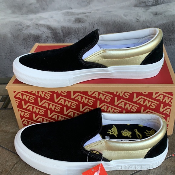 VANS SLIP ON PRO SHAKE JUNT BLACK/GOLD MENS - Picture 3 of 16